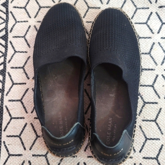 COLE HAAN BLACK ESPADRILLE SLIP ONS, SZ 8.5 - Picture 12 of 12